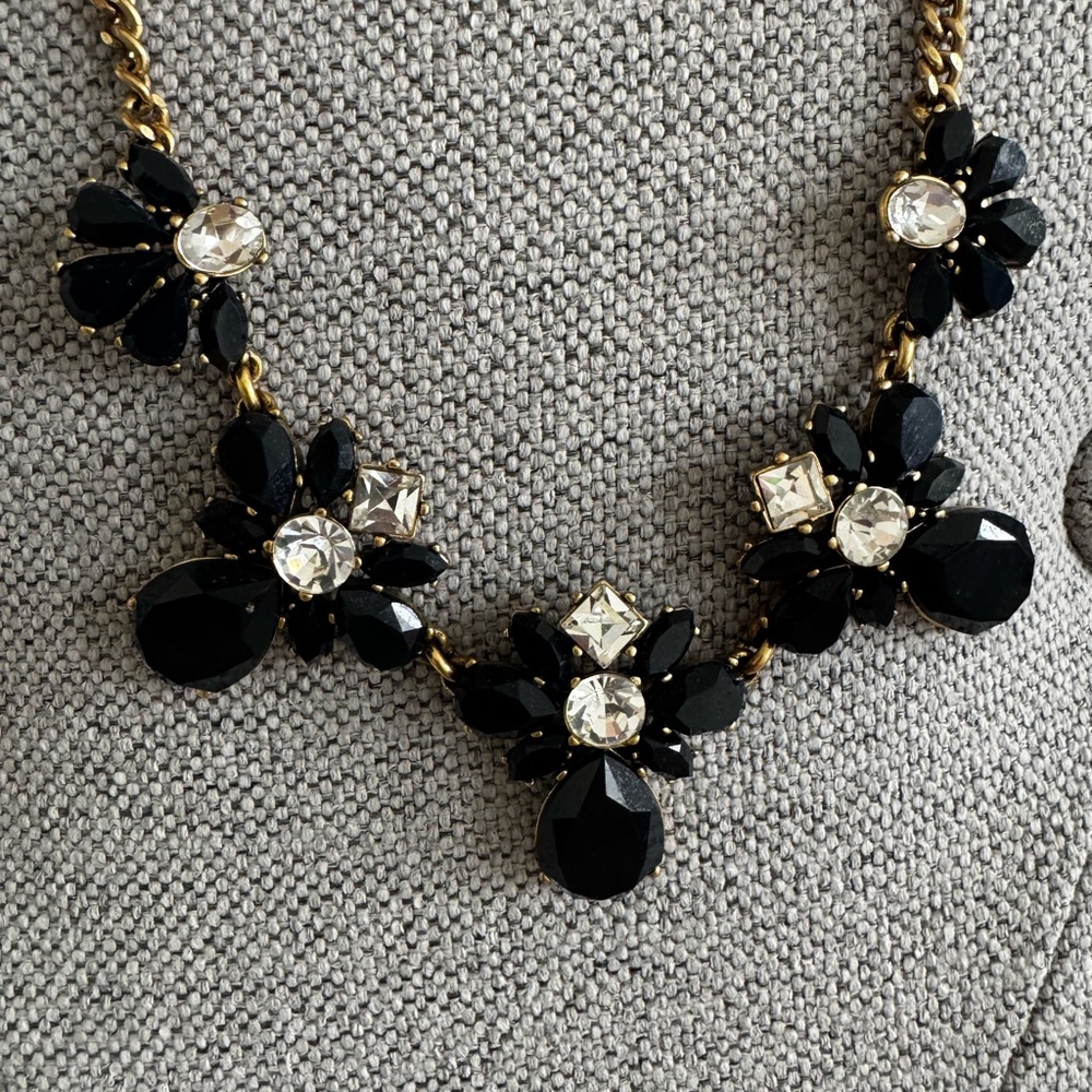 J. Crew Black and Gold Statement Necklace